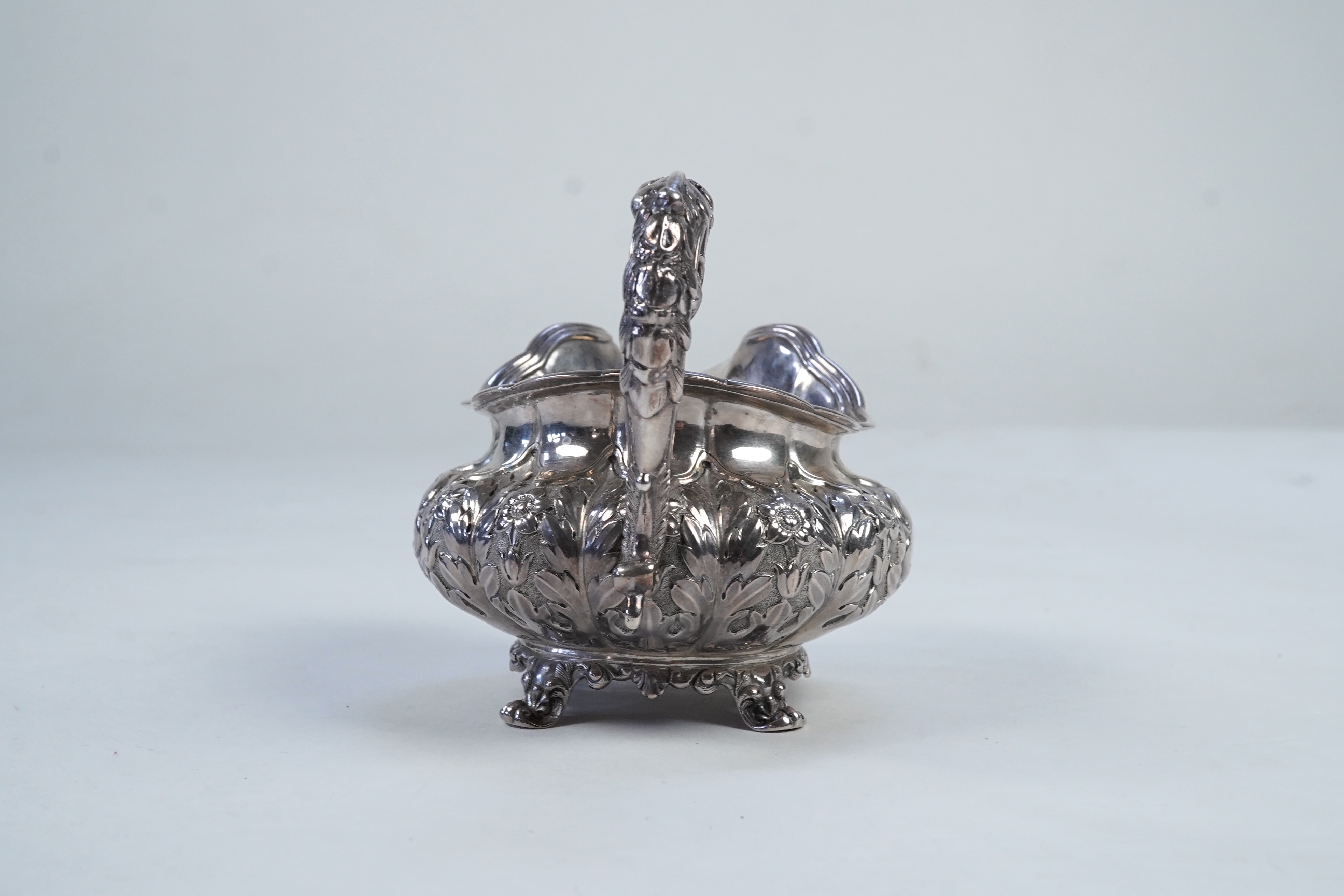 A William IV Irish silver cream jug, by James Le Bas